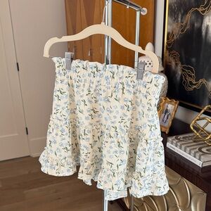 Altar'd State Cream Floral A-Line Skirt